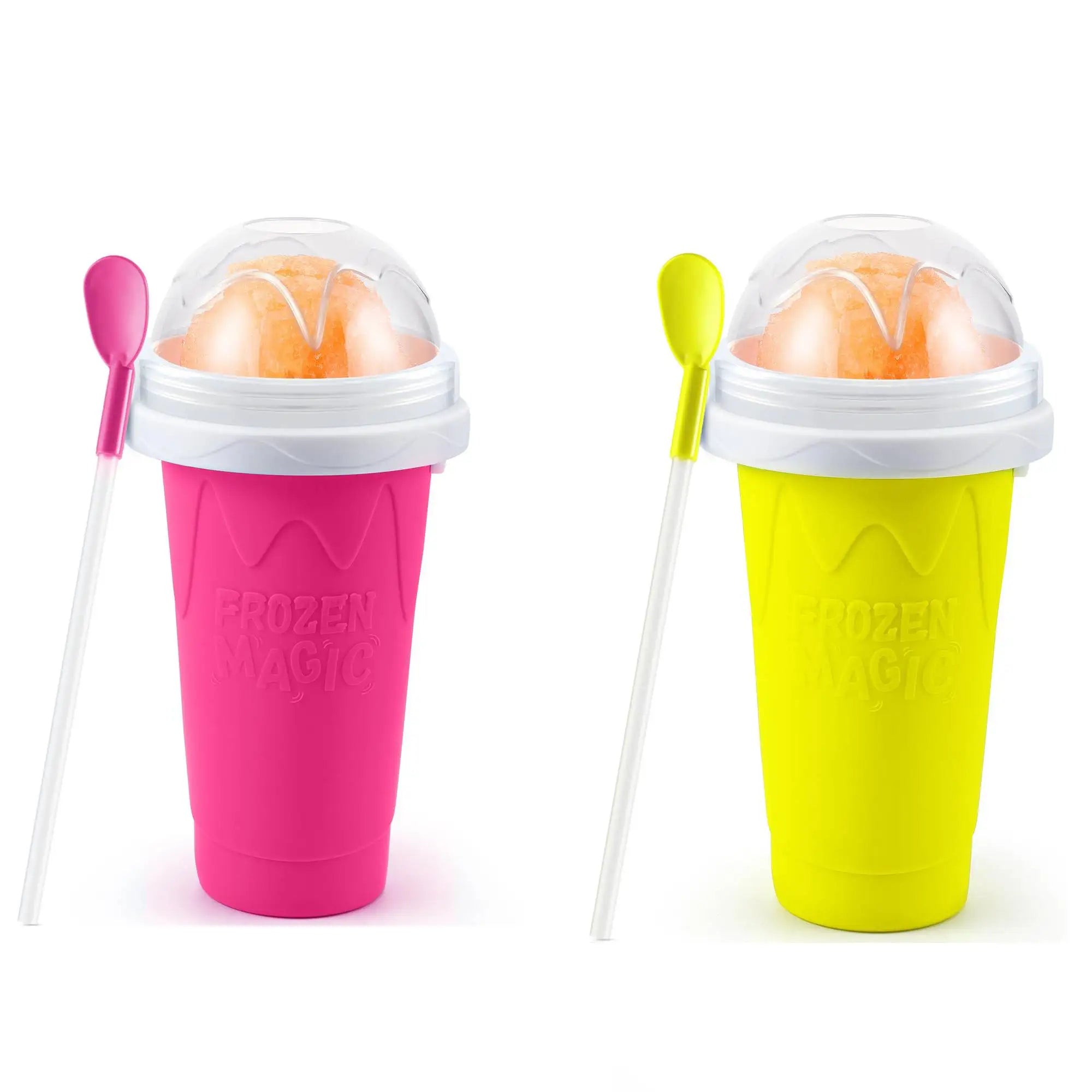 Slushie Cup DIY Magic Slushy Maker Cups Portable Cup for Juices Milk and Ice Cream Make Double Layers Silica with Lid Straw