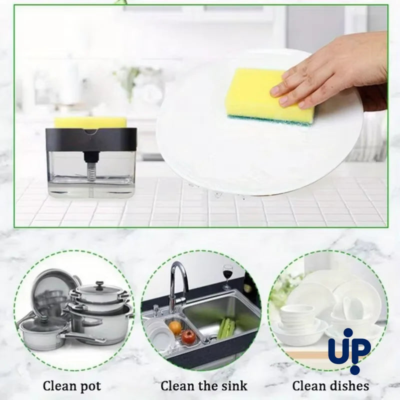 Soap Dispenser with Sponge Holder for Kitchen