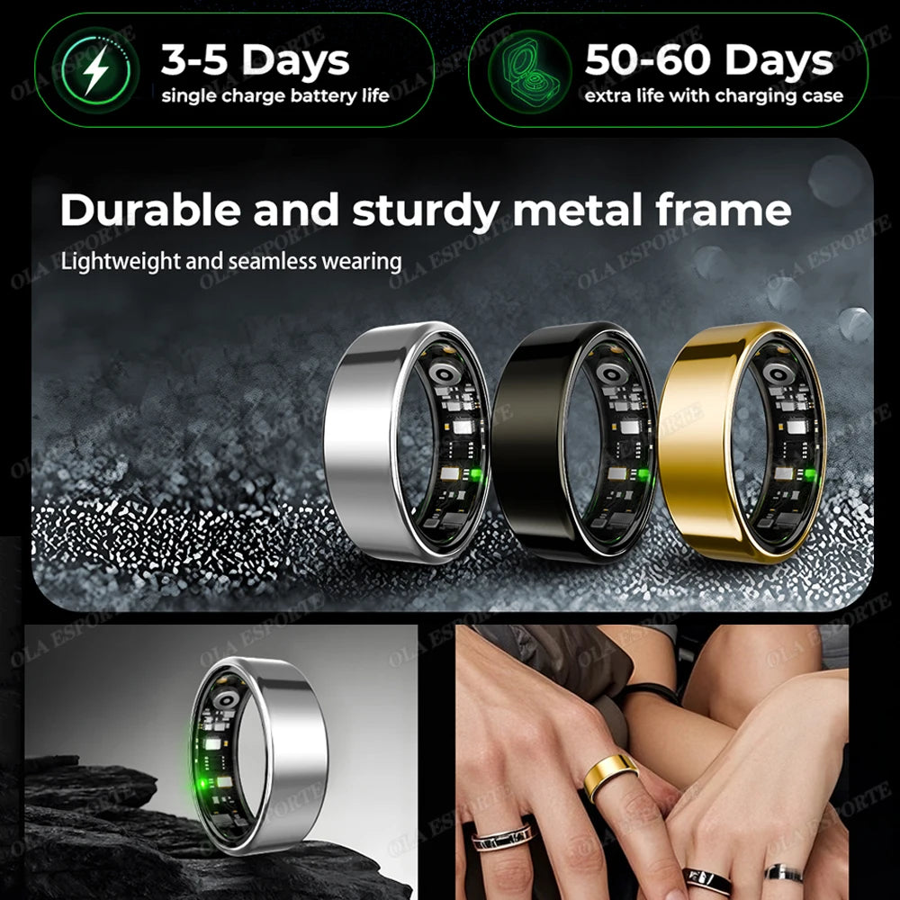 Smart Health Ring – Heart Rate, Sleep & Blood Oxygen Monitor